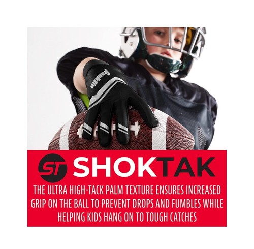 Franklin Sports Youth Football Receiver Gloves - Shoktak Youth Gloves Large - 第 3/3 張圖片