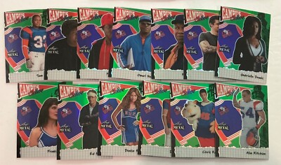 2024 Leaf Blue Mountain State BMS Campus Colors Green Prismatic 13 Card Set /30