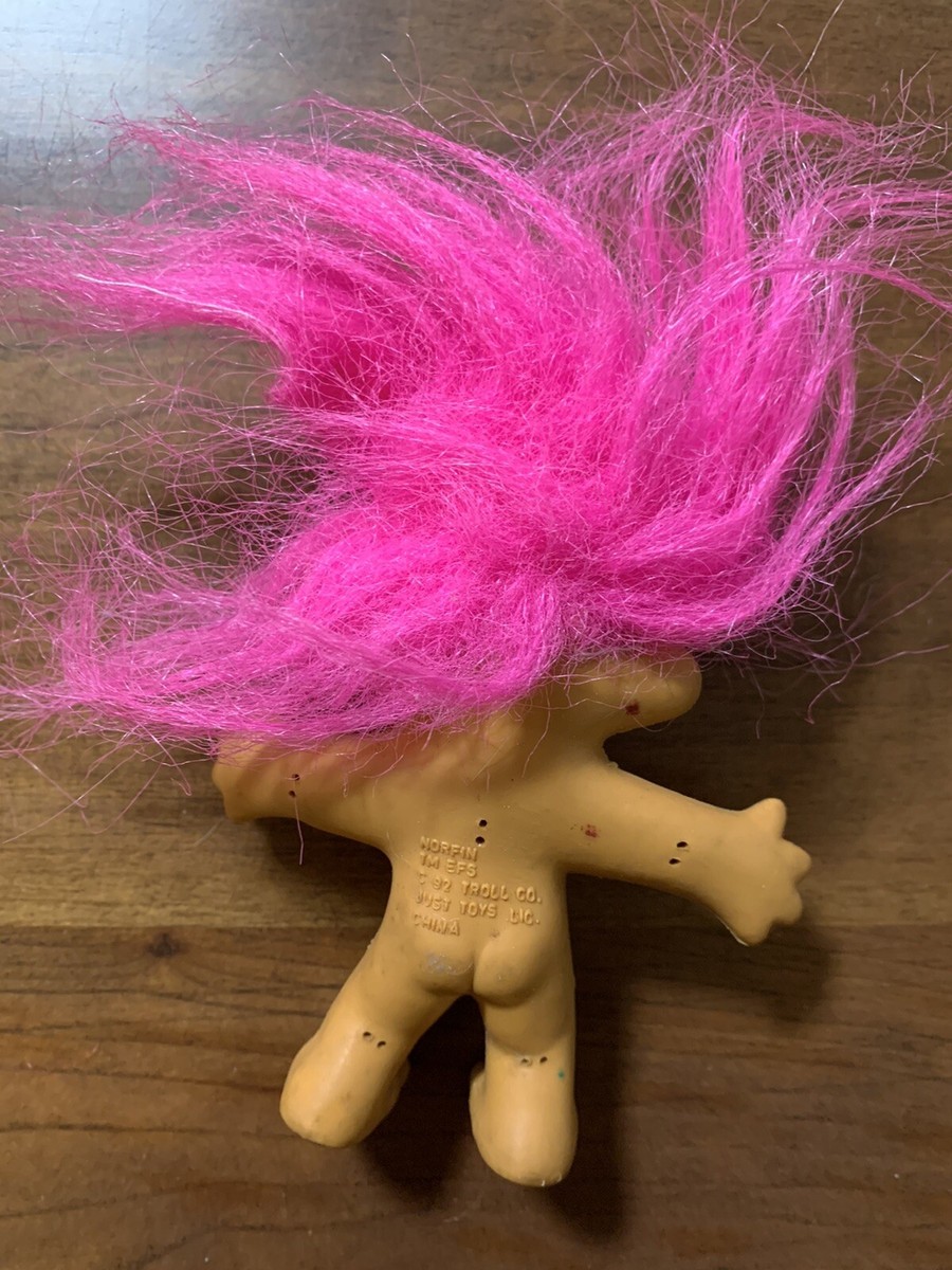 Vintage Norfin Troll Doll Pink Hair 3.5