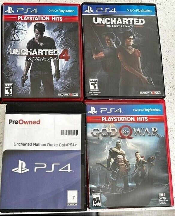 4 PS4-Uncharted nathan drake, Uncharted 4, Lost Legacy, God of War