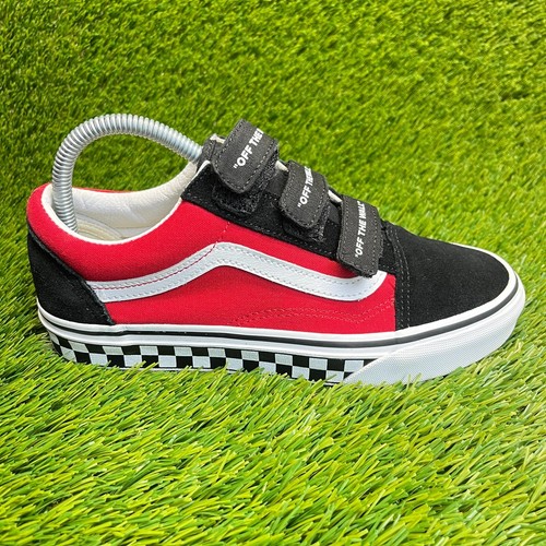 Vans Old Skool V Logo Pop Damengröße 7,5 schwarz rot Sportschuhe Turnschuhe