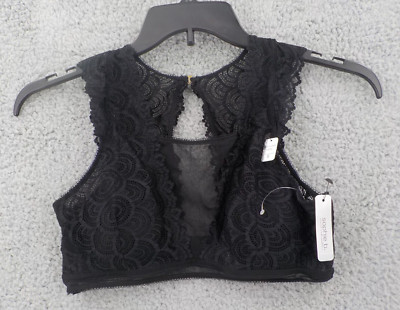 SOPHIE B INTIMATES BRA WOMENS SZ S BLACK LACE RAZOR BACK CLOSURE REMOVABLE PADS