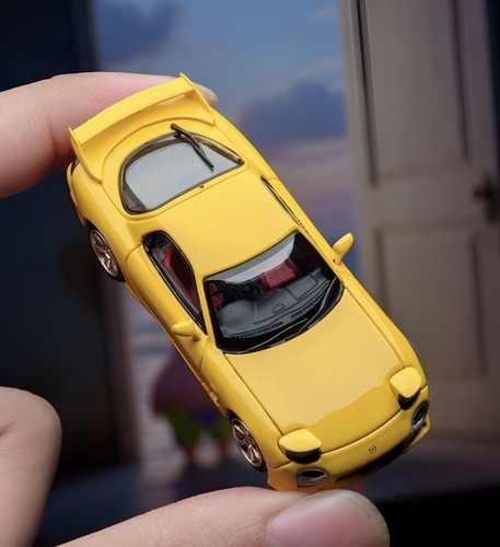CR FH 1:64 Yellow JDM RX7 FD3S A-Spec Speed Sports Model Diecast Metal Car New - Picture 13 of 17