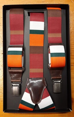 Hosenträger Multicolor E in 36 mm mit Ledereinsätzen - 100% Made in Italy