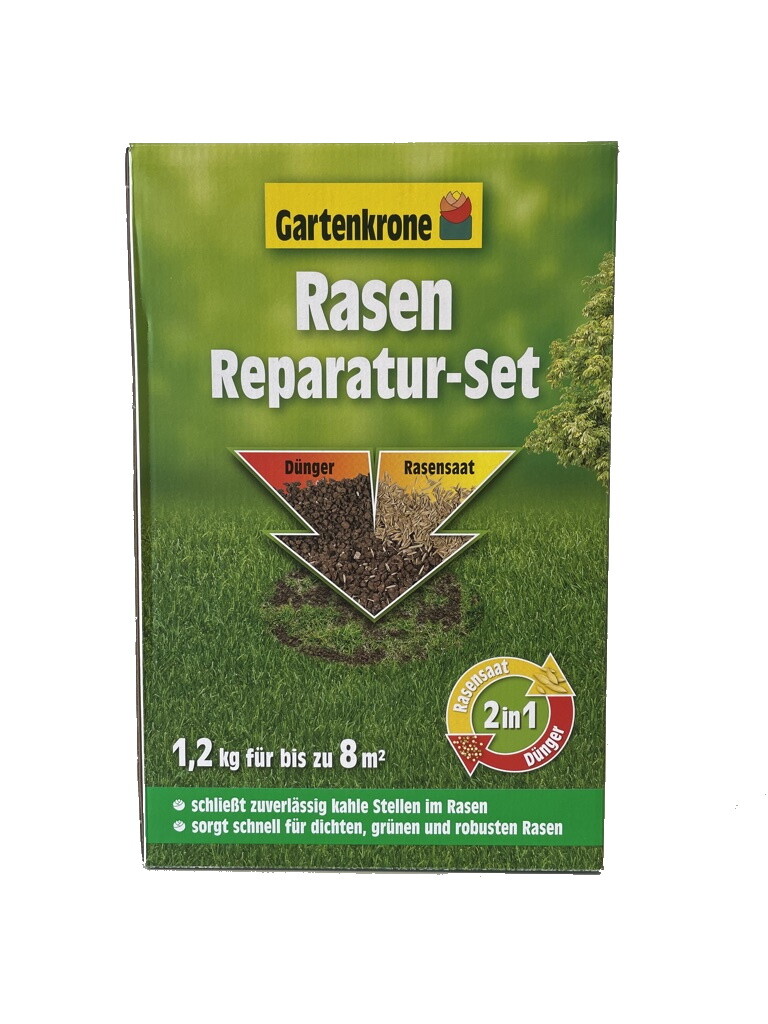 Gartenkrone Rasen Reparatur Set 2in1 Dnger + Rasensaat 1,2 kg | eBay.de