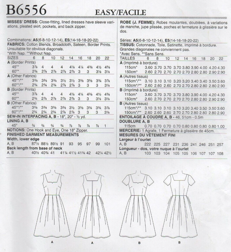 Vestido Gertie Patrón de Costura Butterick 6556 FÁCIL, Cuello Cuadrado con Muescas Talla 6-22 - Imagen 7 de 13