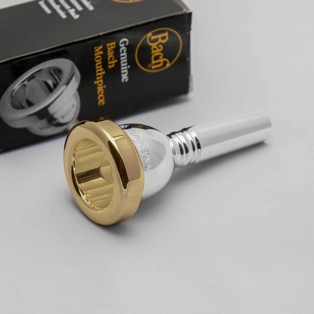Bach 1G Trombone Mouthpiece w factory Custom Remington Shank Gold Rim