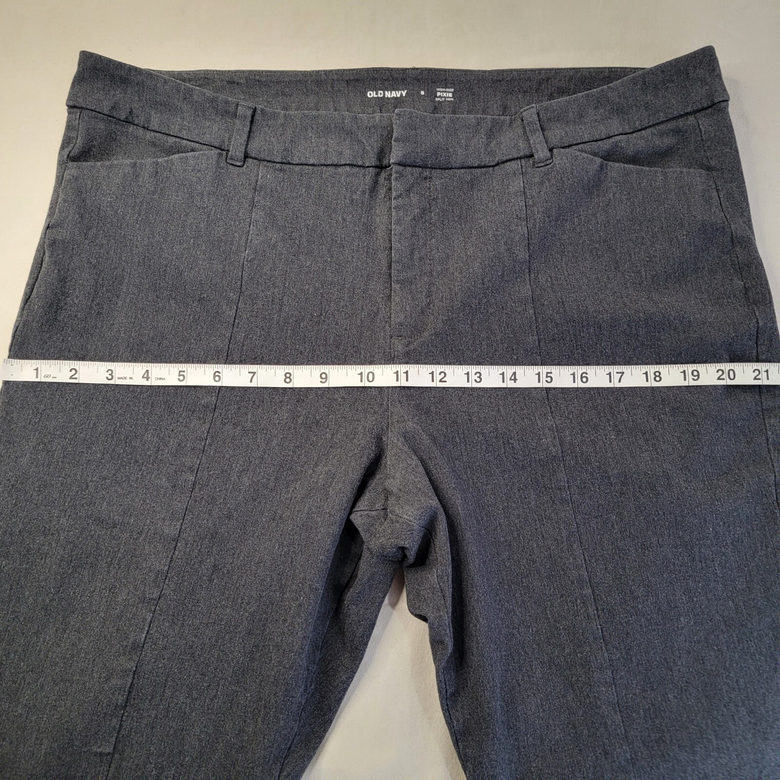 Old Navy High Rise Pixie Split Hem Gray Stretch D… - image 16