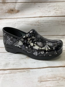 dansko floral metallic patent