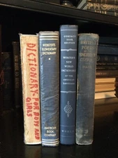 Dictionary for Boys and Girls & Other Blue Vintage Books (LOT of 4)