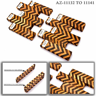 Holz Messer Schuppen Griff Rohlinge figürlich exotisch Zwillingsholz 5'' PaarAZ-11132 bis11141