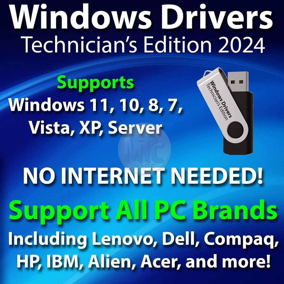 Windows Drivers 2024 Tech Edition For Win 11, 10, 8, 7, Vista, XP.