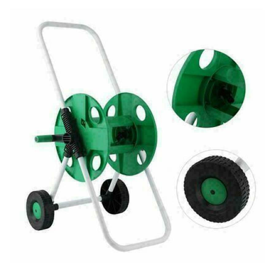 60M PORTABLE WALL MOUNTABLE GARDEN HOSE REEL TROLLEY WATER PIPE FREE