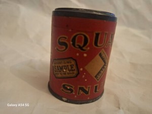 Vintage Advertising Sample Square Snuff Can Helmet Paper Label 'Not To Be Sold"