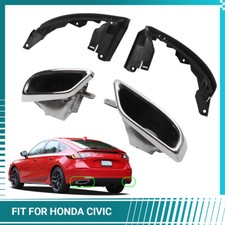 4pcs For 2022-2024 Honda Civic Hatchback Rear Exhaust Muffler Tip End Pipe Trim 4pcs For 2022-2024 Honda Civic Hatchback Rear Exhaust Muffler Tip End Pipe Trim