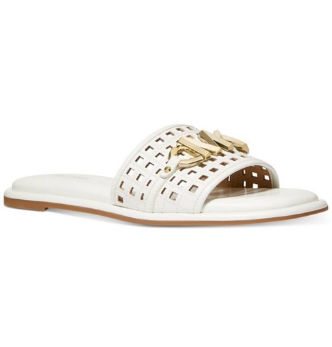 michael kors white sandals flat