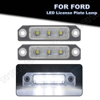 White LED License Plate Light Tag Lamp For Ford Mustang Fusion Focus Flex Taurus