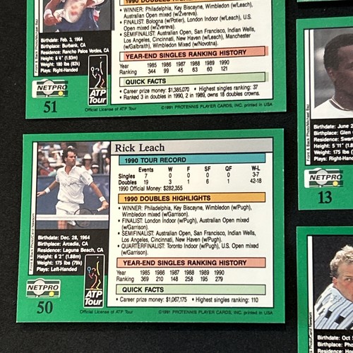 1991 MICHAEL CHANG Netpro Rookie Card RC Tennis Legend +9 USA tennis star cards - Picture 20 of 22