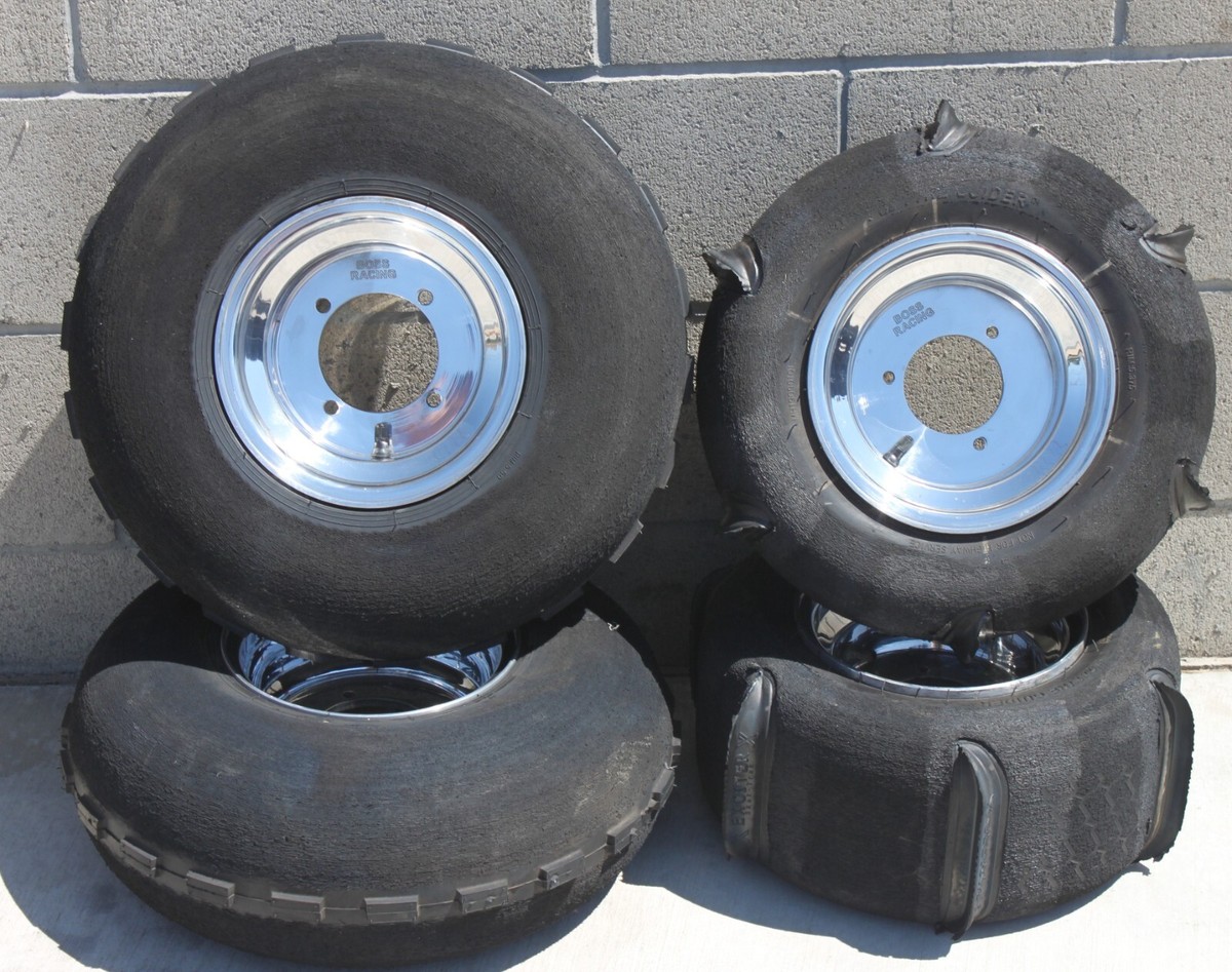 Honda TRX70 Front & Rear Tires Skat Trak On Polished Wheels Boss