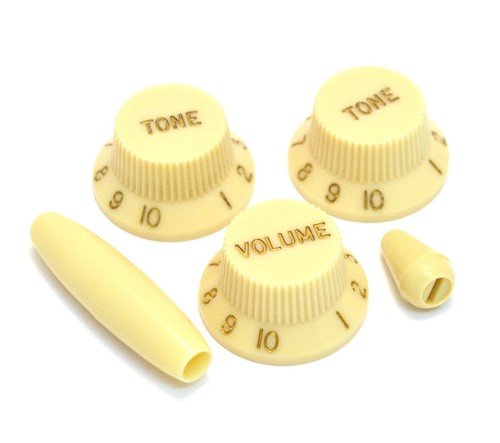 Aged Cream Knob/Trem/Switch Tip Set for Fender Stratocaster/Strat® PK-0178-048