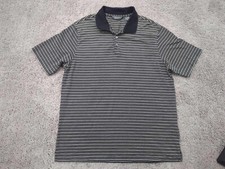Eddie Bauer Polo Shirt Mens Large Short Sleeve Striped 100 Cotton