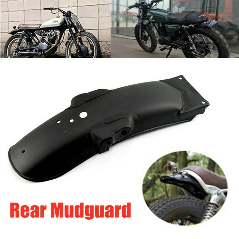 Black Metal Universal Scooter Motorcycle Rear Fender Mud Guard Cover Protector - Imagem 2 de 4