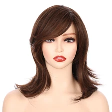Onedor 14" Women Wig Synthetic Full Head with Fringe for Women (8H12)