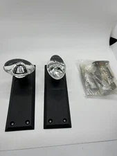 Nostalgic Warehouse 711632 Oval Clear Crystal Solid Brass Privacy Door Knob Set 