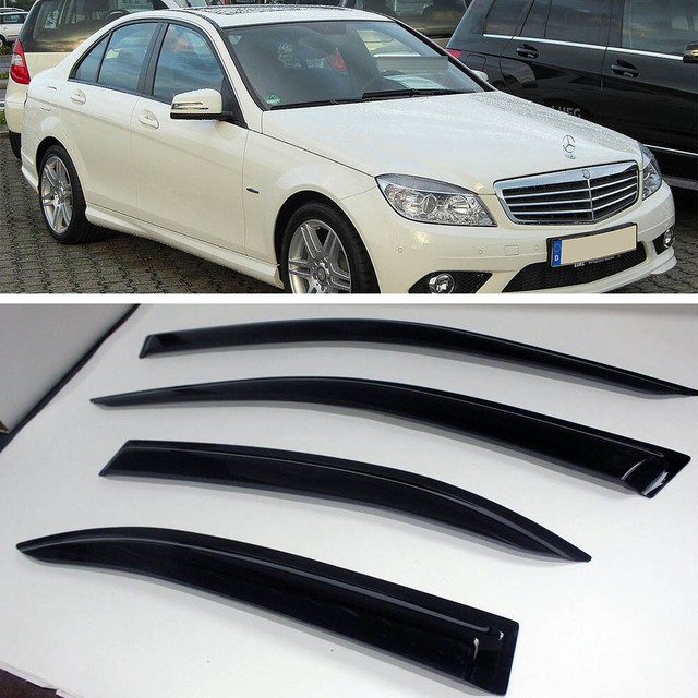 For Mercedes Benz W204 Sedan Window Visor Sun Rain Guard Weather Shield