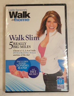 Leslie Sansone Walk At Home Walk Slim 5 Really Big Miles DVD Toning Band & Music