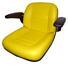John Deere High Back Lawn Mower Compact Tractor Seat With Armrests Yellow