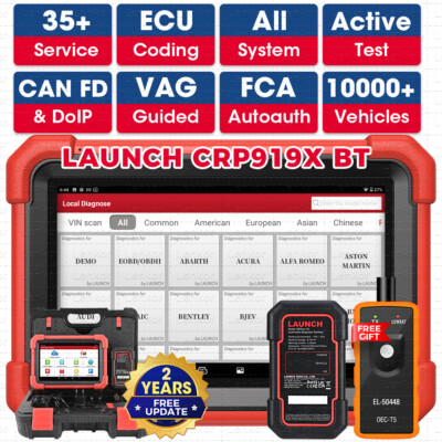 LAUNCH X431 CRP919X BT PRO Elite Bidirectional Car Diagnostic Scanner ECU Coding