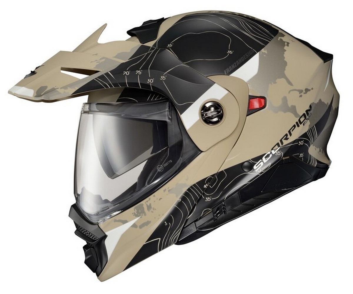 Scorpion EXO-AT960 Topographic Modular DS Motorcycle Helmet Sand