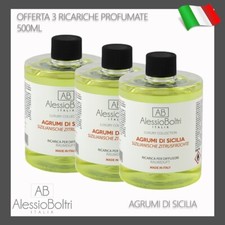 3 RICARICHE PROFUMO AMBIENTE PER DIFFUSORI BASTONCINI 500ML AGRUMI DI SICILIA