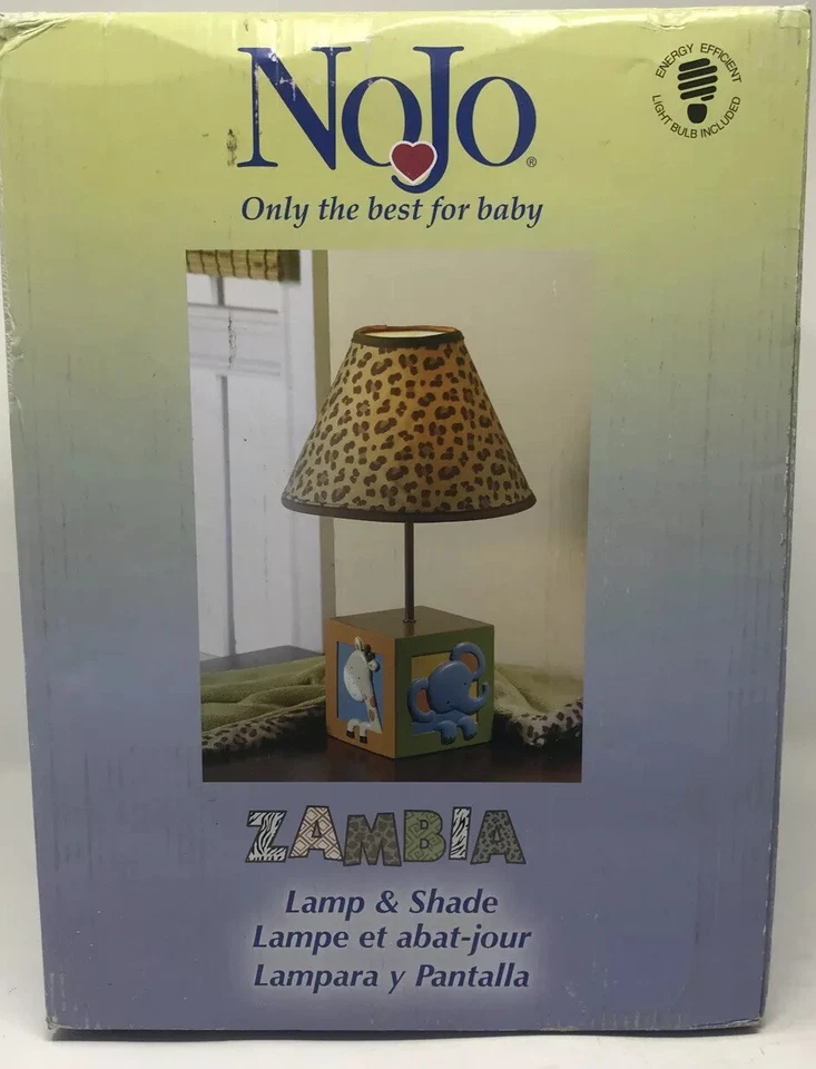 Abajur e sombra NoJo Jungle Babies Zâmbia elefante girafa NOVO - Imagem 2 de 4