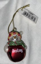 Ganz Jingle Bell Snowman Personalized Ornament Name Destiny 2