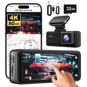 REDTIGER 4K Dash Cam Front,5G Wi-Fi,Touch Screen Dash Camera With Hardwire Kit