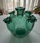 Antique Vitrorio Venini  Zecchin teal Glass Vase 1920s Murano Italy