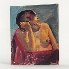 1943 Ivan Olinsky Art Students League Portrait of a Black Woman 20" Oil Painting