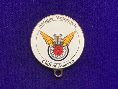 Antique Motorcycle Club Of America License Plate Badge
