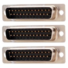 3x D-SUB DB25 25-Pin DB 25 RS232 Male Assembly Solder Plug Connector Cup Socket