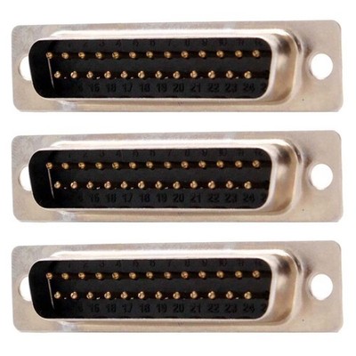 3x D-SUB DB25 25-Pin DB 25 RS232 Male Assembly Solder Plug Connector Cup Socket