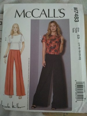 McCall's Patten M7483 Misses Top & Pants, Sizes 14-22, Uncut