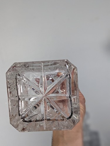 Kristall Quadratisch Whisky Dekanter mit facettiertem Stopfen 10" Barzubehör - Bild 3 von 6