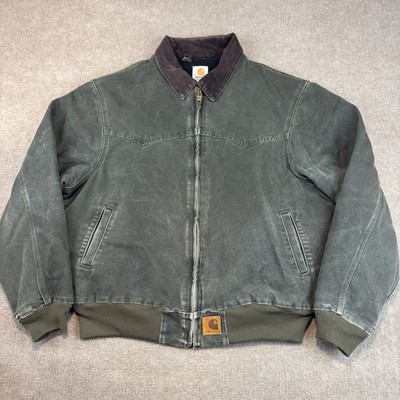 Vintage Carhartt Santa Fe Jacket Men XL J14 MOS Green Canvas