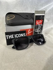 Ray Ban JUSTIN black/grey gradient RB4165  622/t3 54mm Polarized sunglasses NEW