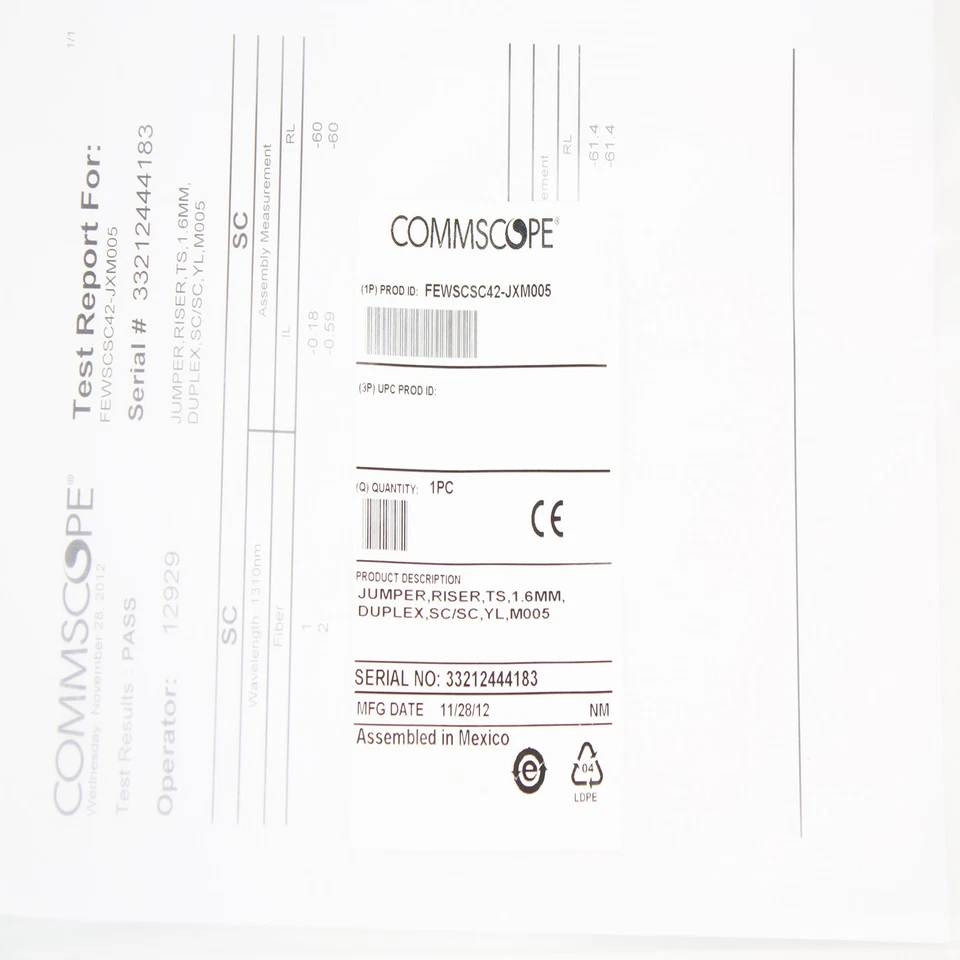 COMMSCOPE FEWSCSC42-MXM005 TERASPEED SC - SC FIBER OPTIC PATCH CORD 1.6MM, DUPLE - Image 4 of 4