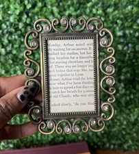 Silver Jeweled Picture Frame Holds 2x3 Photo Mini Frame Miniature Vintage Shelf