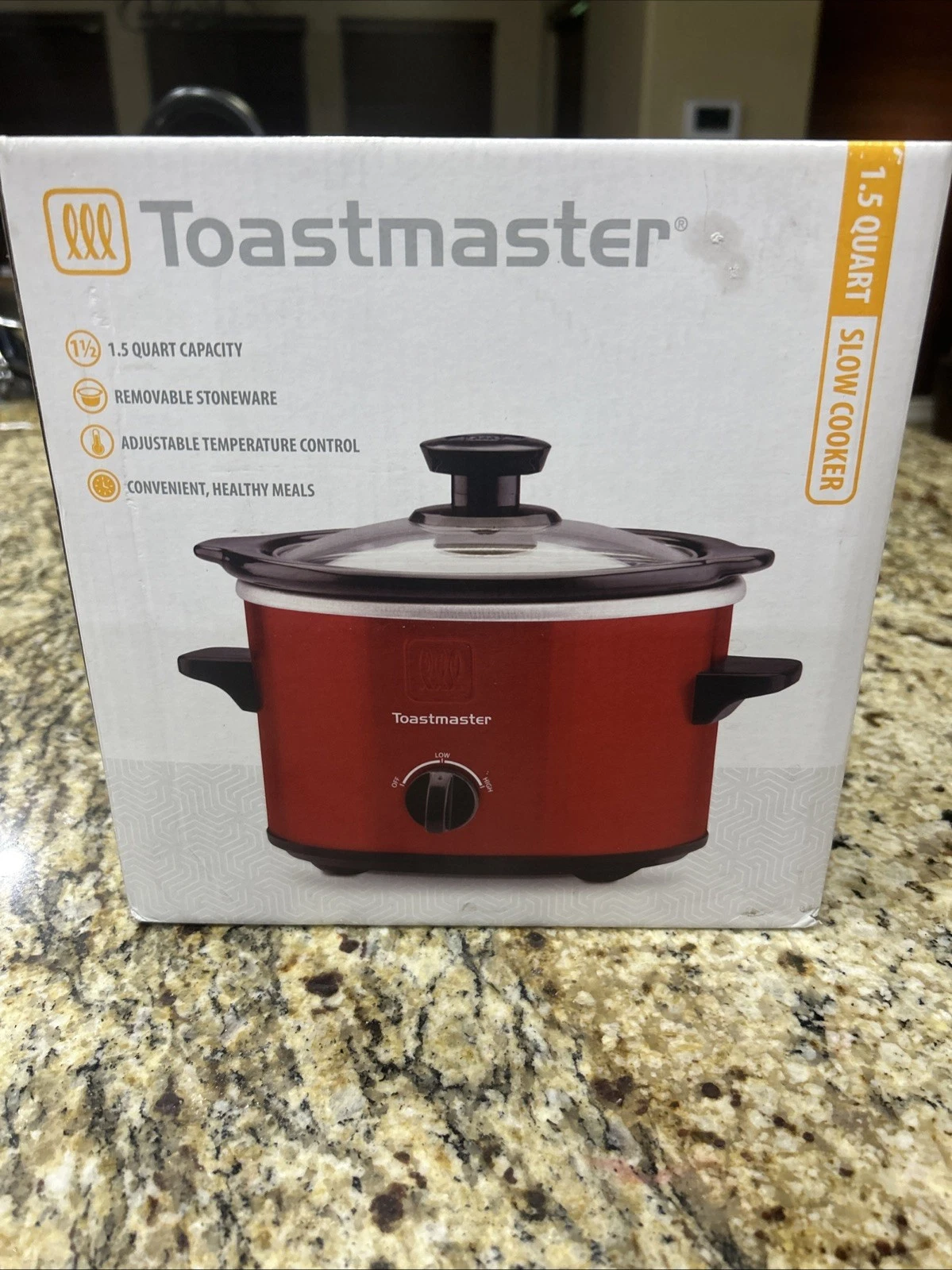 Toastmaster Slow Cooker Red 1.5 Quart Removable Bowl Model TM-151SC