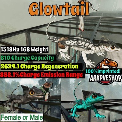 Glowtail Top Stats Aberration pet light ASA PVE  ARK Survival Ascended